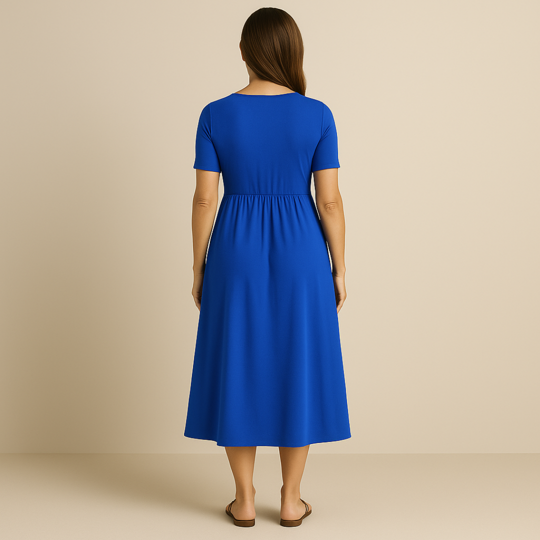 Alette | Stilfuld V-Neck Midi Kjole
