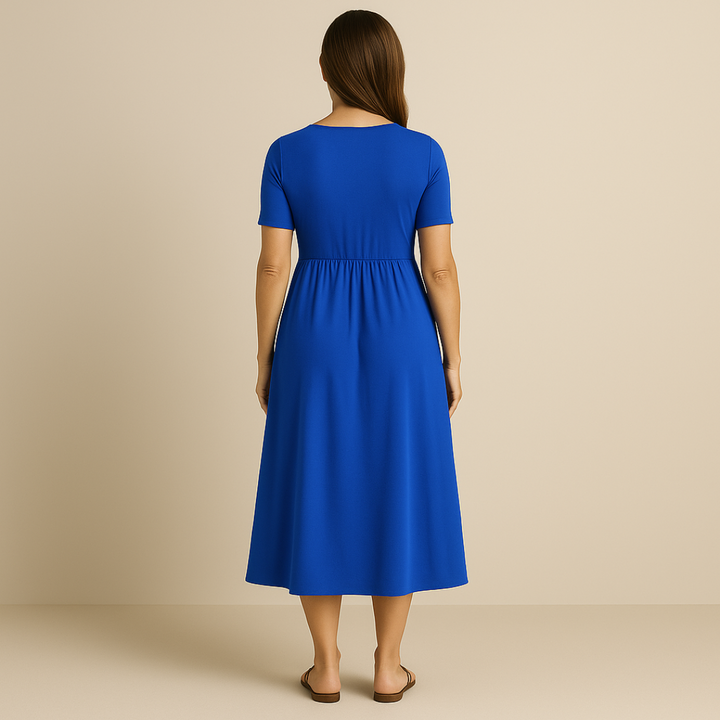 Alette | Stilfuld V-Neck Midi Kjole