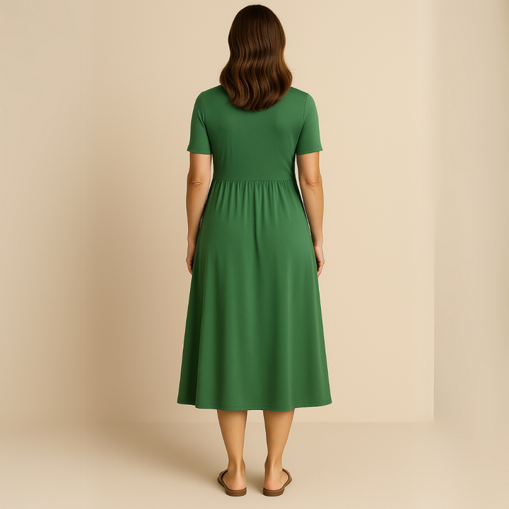 Alette | Stilfuld V-Neck Midi Kjole