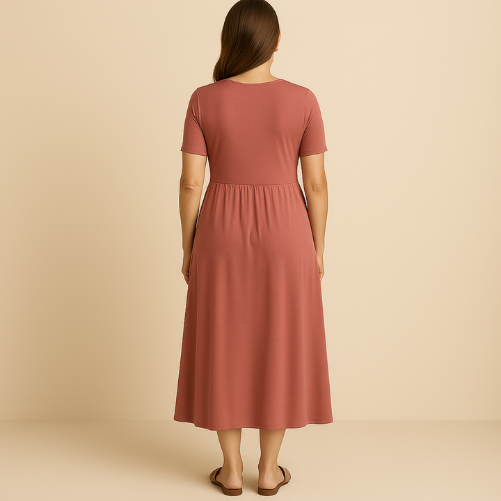 Alette | Stilfuld V-Neck Midi Kjole