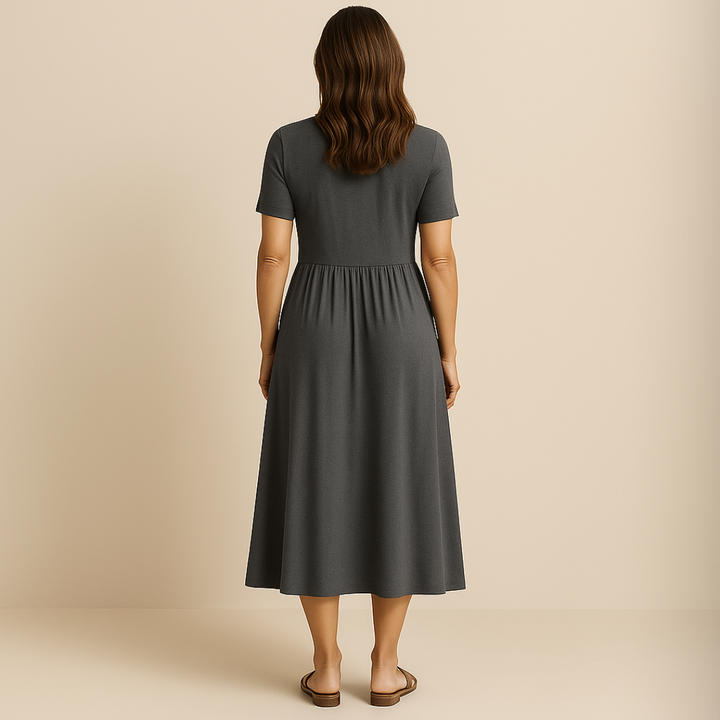 Alette | Stilfuld V-Neck Midi Kjole
