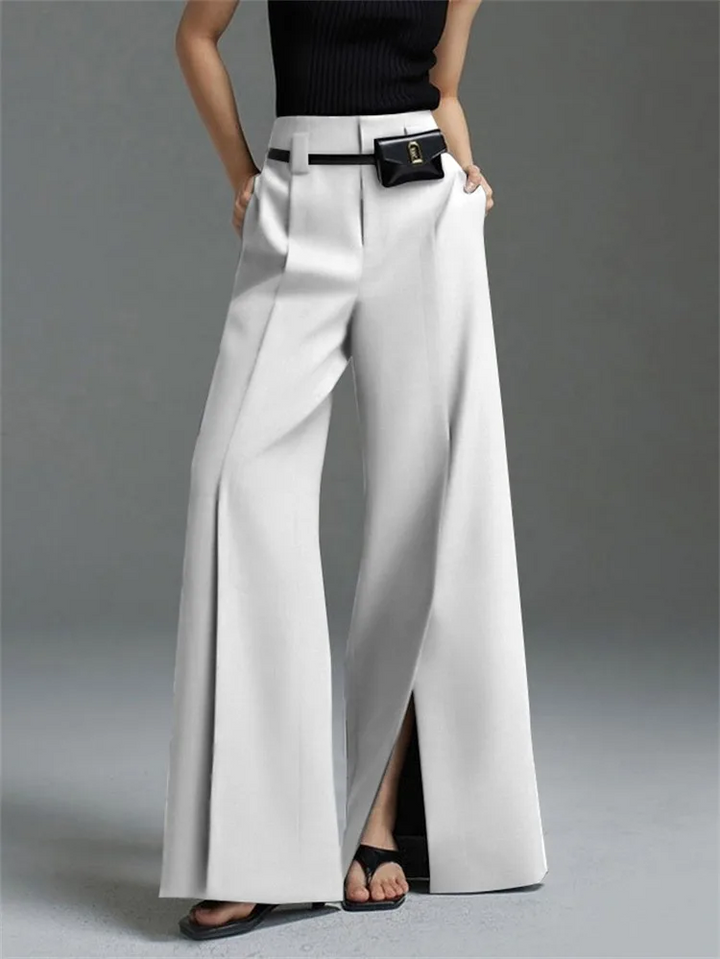 Stinna | Stilfulde Wide-Leg Bukser med Slids