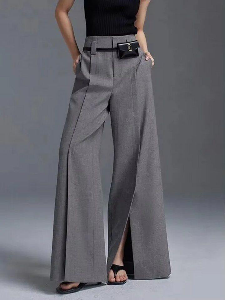 Stinna | Stilfulde Wide-Leg Bukser med Slids