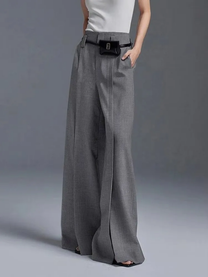 Stinna | Stilfulde Wide-Leg Bukser med Slids