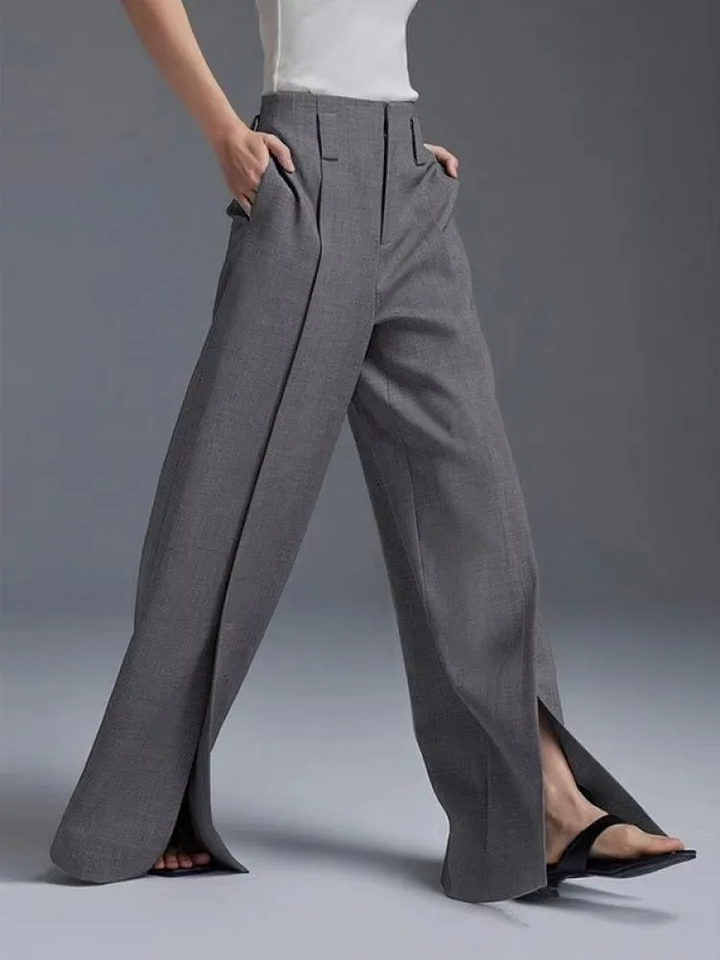 Stinna | Stilfulde Wide-Leg Bukser med Slids