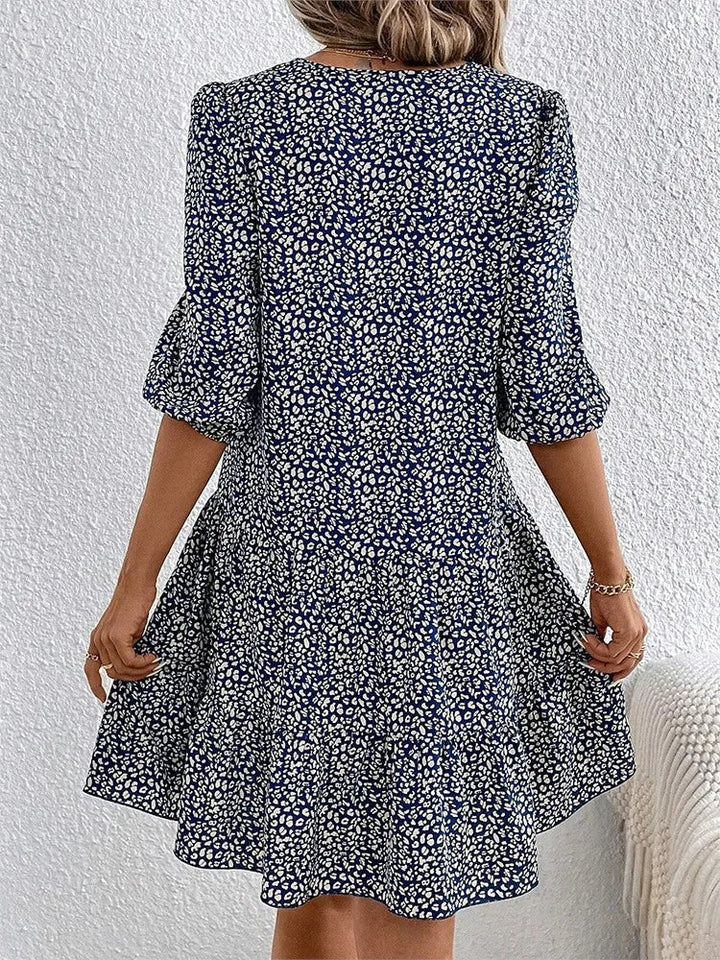 Ines | Blomstret Fit-and-Flare Kjole
