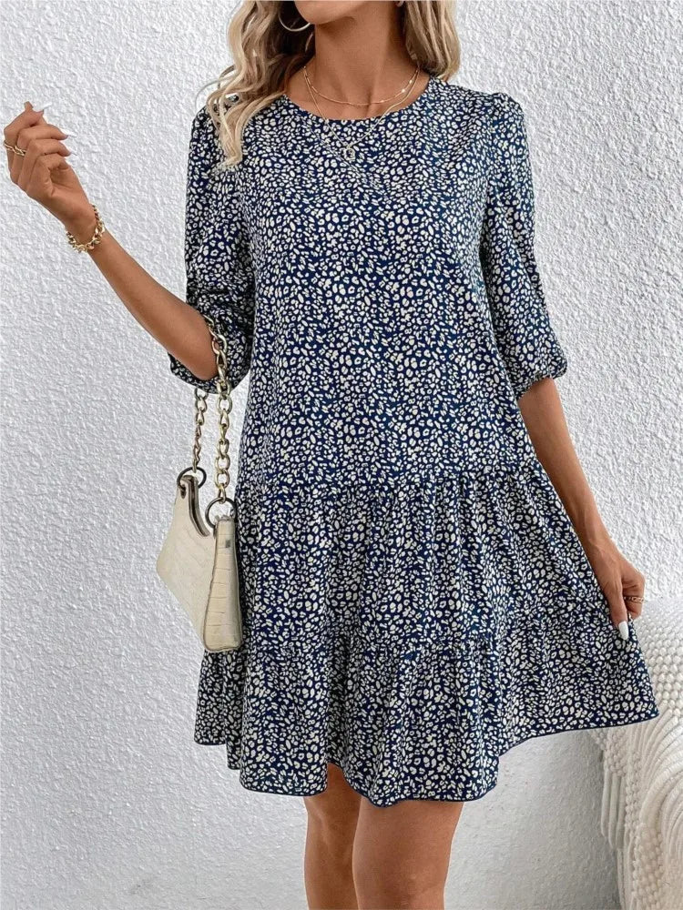 Ines | Blomstret Fit-and-Flare Kjole