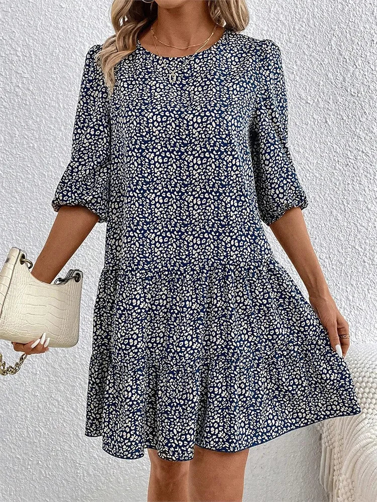 Ines | Blomstret Fit-and-Flare Kjole