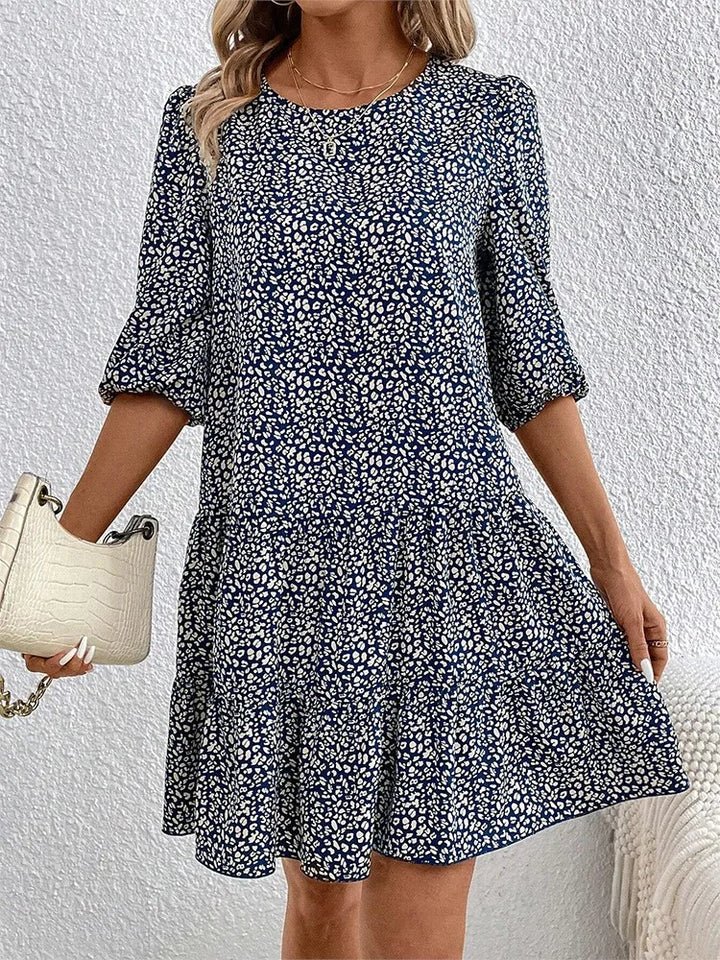 Ines | Blomstret Fit-and-Flare Kjole