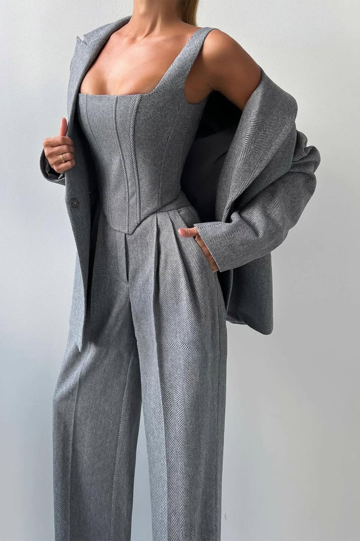 Dolce™ - Tre-delt sæt med dobbeltradet blazer