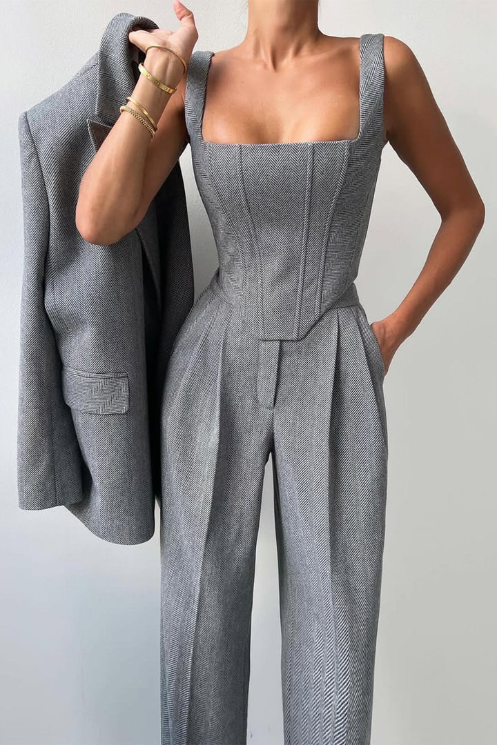 Dolce™ - Tre-delt sæt med dobbeltradet blazer