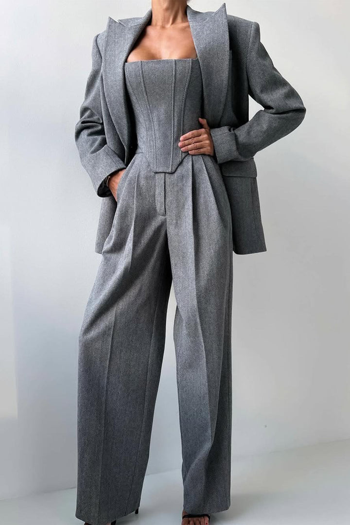 Dolce™ - Tre-delt sæt med dobbeltradet blazer