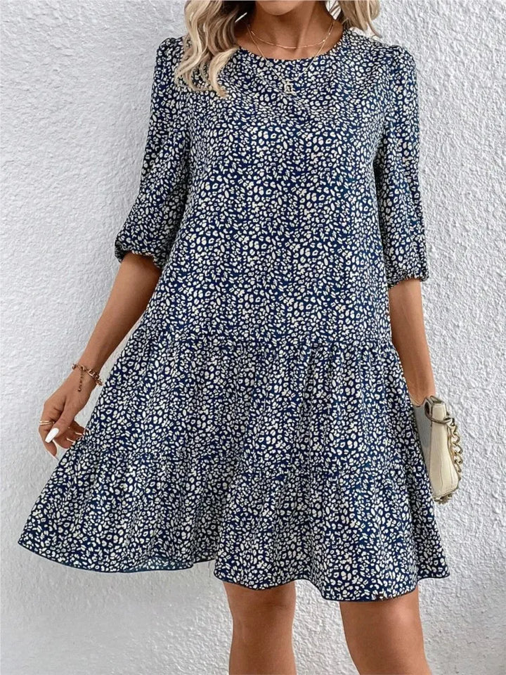 Ines | Blomstret Fit-and-Flare Kjole